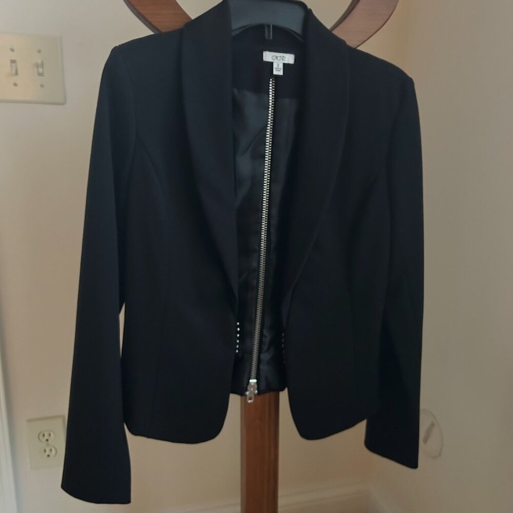 Cache black blazer/jacket with back zipper size 2